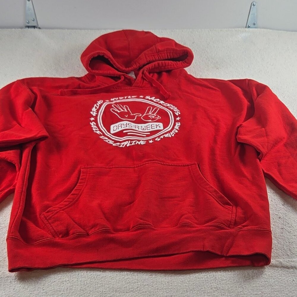 7 Days a Week Grind Hustle Hoodie Red Smart Blanks Motivational Streetwear